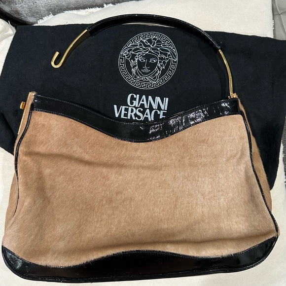 Gianni Versace leather black, tan and gold purse - Picture 5 of 17